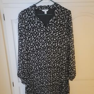 Nine West Animal Print Long Sleeve Dress
